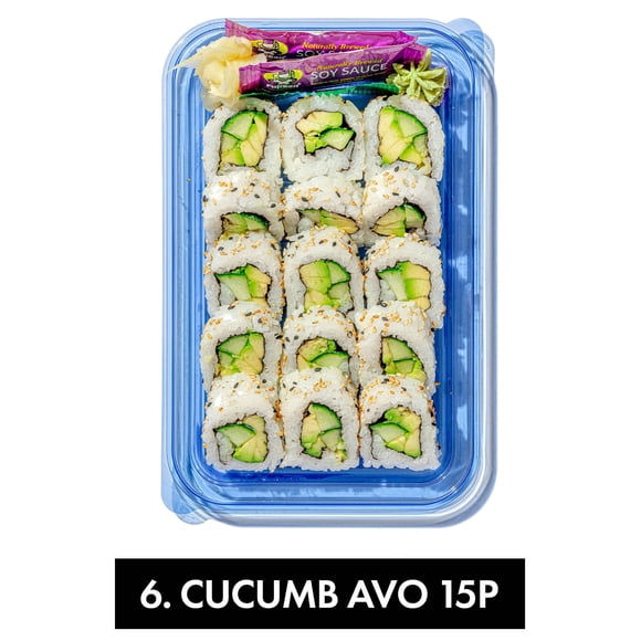 Member's Mark by FujiSan Cucumber Avocado Roll, 15 pcs.
