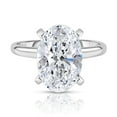 thumbnail image 1 of Lab Created Oval Cut Diamond Solitaire Ring in 18K Gold, 1 of 8