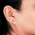 thumbnail image 5 of 0.10 CT. T.W. Diamond Petite Hoop Earrings in 14K Gold, 5 of 5