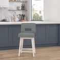 thumbnail image 1 of HH2 Home Upholstered Key Back Wood Adjustable Height Swivel Bar Stool, 1 of 19