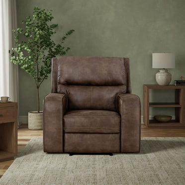 Bryceton Fabric Manual Recliner, Dark Brown