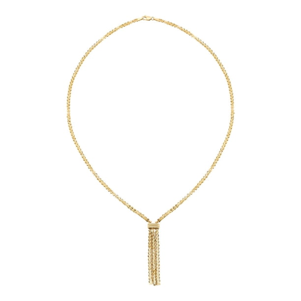 Solid Tassel Lariat Necklace in 14K Yellow Gold - Samsclub.com