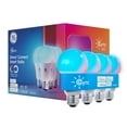 thumbnail image 1 of GE Cync Direct Connect A19 Smart LED Light Bulbs, Color Changing Smart Lights, Matter Compatible, Works with Alexa and Google Home (4 Pack), 1 of 9