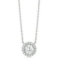 thumbnail image 1 of Round Cut Halo Diamond Pendant Necklace in 18K Gold, 1 of 4