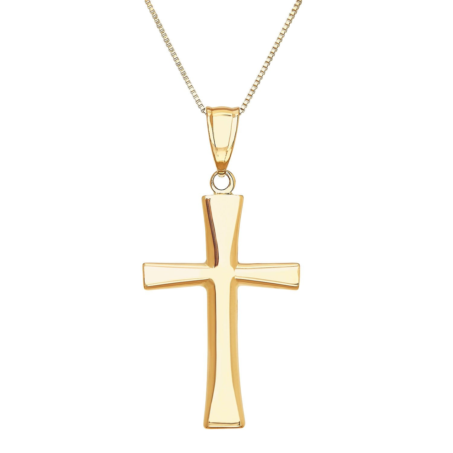 Cross & 0.01 CT.T.W. Diamond Accent Pendant Necklace in 14K