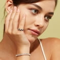 thumbnail image 3 of Round Cut Genuine Gemstone and Diamond Accent Band in 14K Gold, 3 of 3