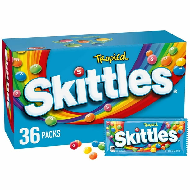 Skittles Tropical Fruity Chewy Candy, Full Size, 2.17 oz., 36 pk