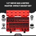 thumbnail image 2 of Neiko 1/2" Drive Impact Socket Set, 65-Piece Metric & SAE, 2 of 6