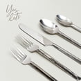 thumbnail image 6 of Over&Back Hammered Shiny Stainless Flatware, 20-Piece, 6 of 9