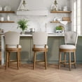 thumbnail image 5 of HH2Home Santa Clara II Wood and Upholstered Swivel Bar Stool or Counter Stool, 5 of 10