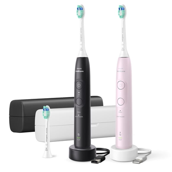 Philips Sonicare Total Clean Rechargeable Toothbrush, Pink and Black, 2 pk.