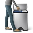 thumbnail image 3 of simplehuman 12-Gal. Dual Compartment Stainless Steel Step Can, 3 of 5