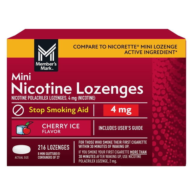 Member’s Mark Nicotine Mini Lozenge, Choose your flavor, 216 ct.