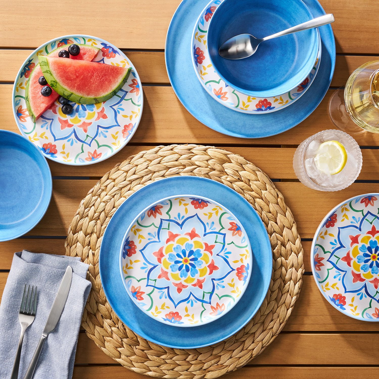 Member's Mark Bamboo Melamine 12-Piece Dinnerware Set, Choose