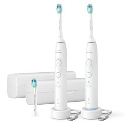 Philips Sonicare Total Clean Rechargeable Toothbrush, White Handles, 2 pk.