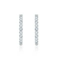 thumbnail image 4 of Lab Created Round Brilliant Diamond Hoop Earrings in 18K Gold, 4 of 6