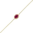 thumbnail image 3 of Genuine Gemstone & Diamond Accent Bracelet in 14K Gold, 3 of 8