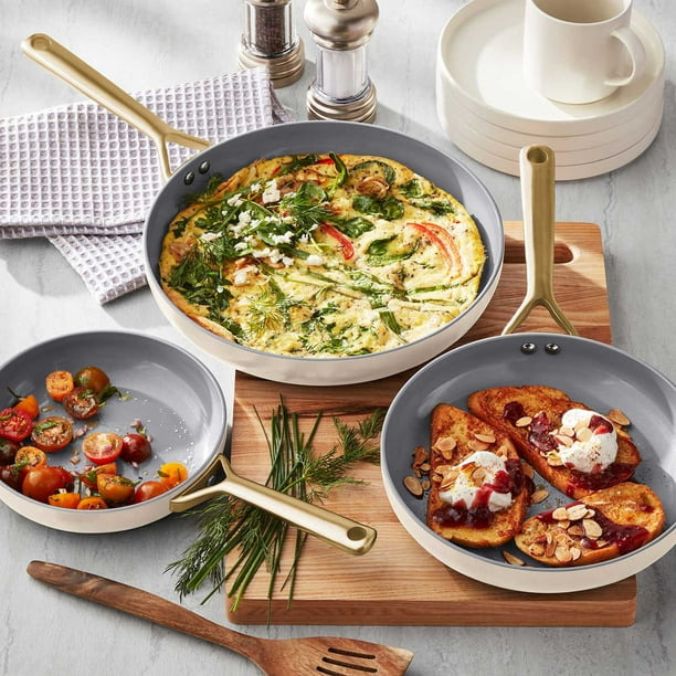 Member's Mark 3-Piece Modern Ceramic Fry Pan Set, Assorted