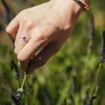 thumbnail image 7 of Ruby & White Sapphire with Diamond Accent 3-Stone Halo Ring in 14K Gold, 7 of 7