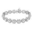 thumbnail image 1 of Round Cut Lab Created Gemstone Halo Tennis Bracelet, 1 of 3