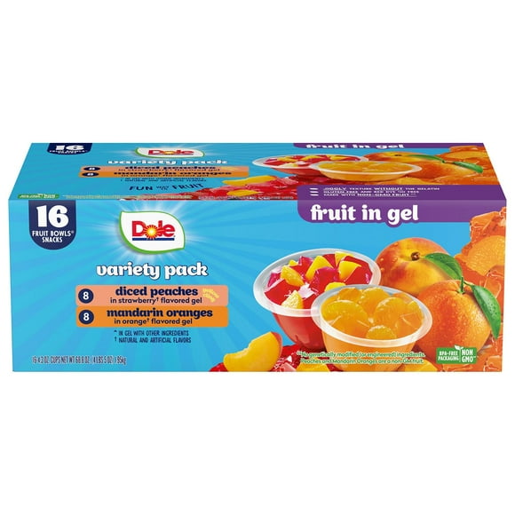 Dole Fruit Bowls in Gel Variety Pack 4.3 oz., 16 pk.