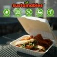 thumbnail image 4 of Kanak Sustainables™ 1 Compartment Hinged Lid To Go Food Container 9" x 9" , 50 ct., 4 of 5