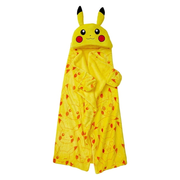 Kids' Plush Hooded Throw with Faux Fur Lining, 40