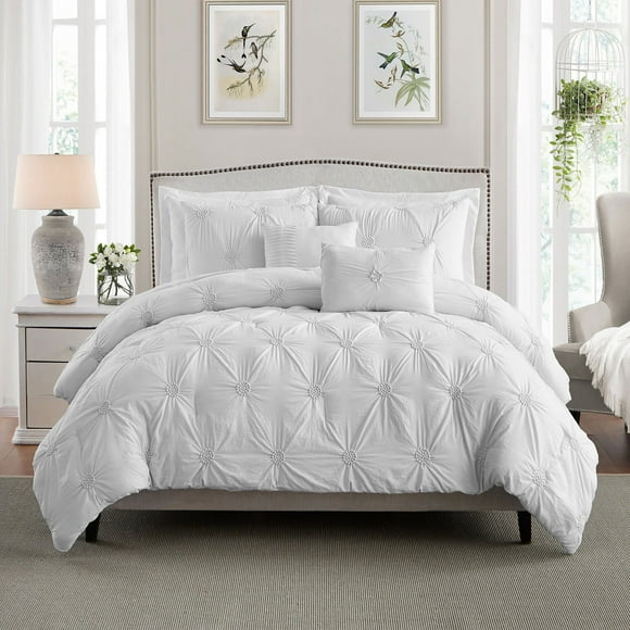 Ultra Plush Floral Pintuck Comforter Set, Assorted Sizes