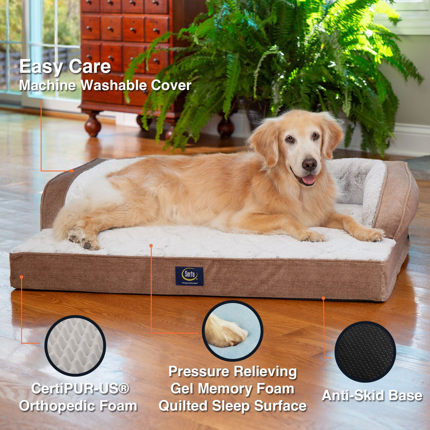 Serta Luxury Sleeper Sofa Pet Bed, Choose Size Color