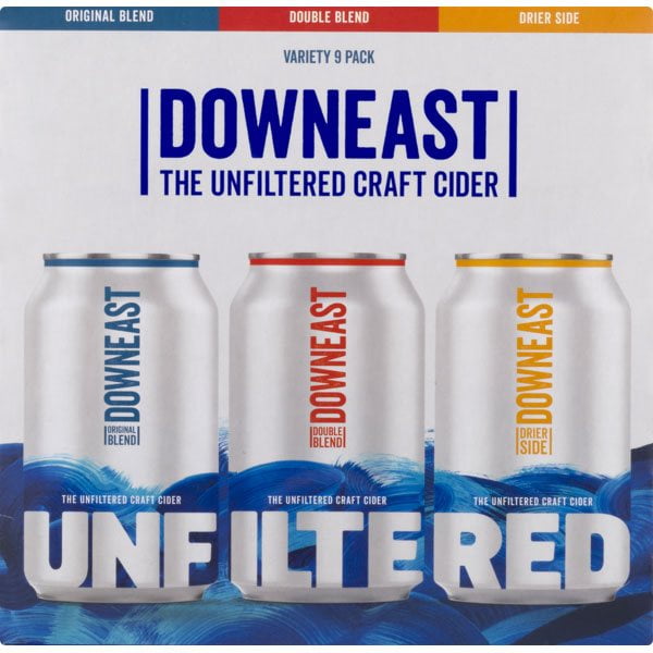 Downeast Unfiltered Craft Cider Variety Pack 12 fl. oz. can, 9 pk.