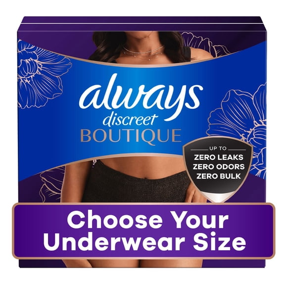 Always Discreet Boutique Incontinence Underwear, Maximum Protection, 36 ct., Choose Size