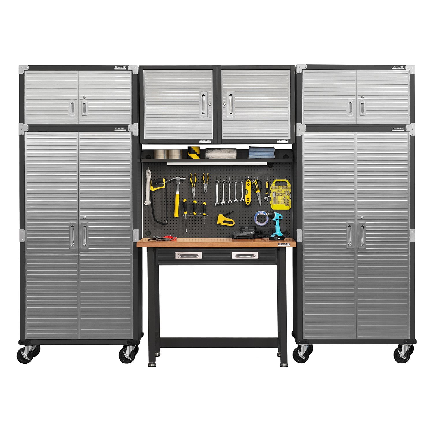 Seville Classics UltraHD 7-Piece Steel Garage Cabinet Storage Set