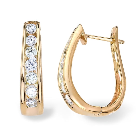 1.45 CT. T.W. Diamond "J" Earrings in 14k Yellow Gold (I, I1)