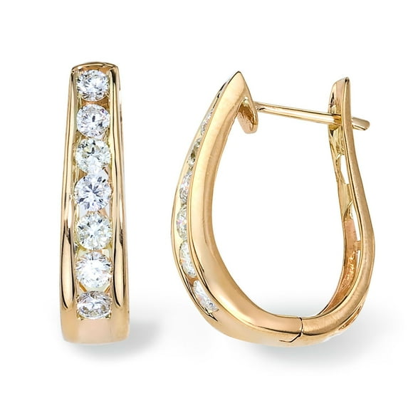 1.45 CT. T.W. Diamond "J" Earrings in 14k Yellow Gold (I, I1)