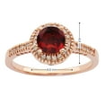 thumbnail image 3 of Round Cut Gemstone & 0.13 CT. T.W. Halo Diamond Ring in 14K Gold, 3 of 5