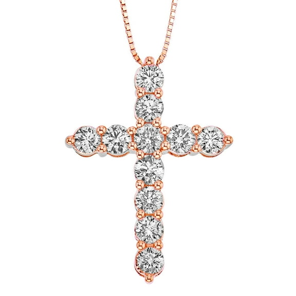 2.00 CT. T.W. Diamond Cross Pendant in 14K Gold