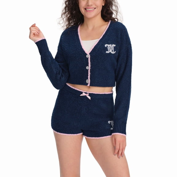 Juicy Couture Women's Teddy Cardi & Short Set