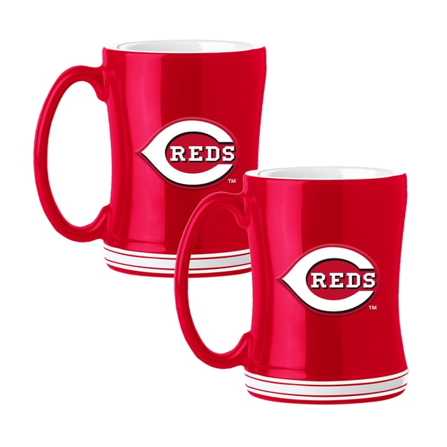 Logo Brands Cincinnati Reds 14oz Relief Mug Set