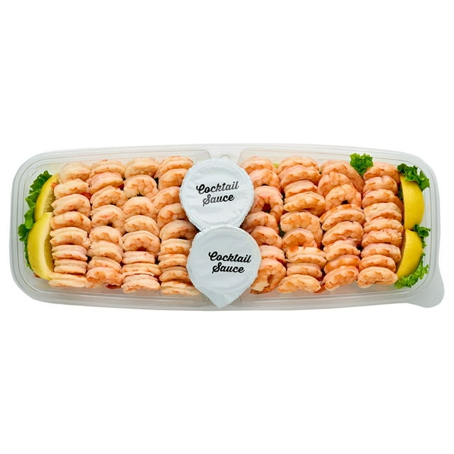 Member's Mark Shrimp Party Tray with Cocktail Sauce and Lemon, priced per pound