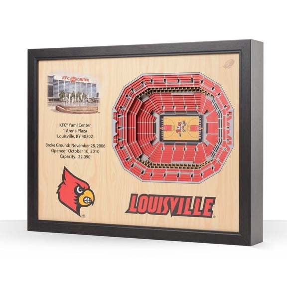 YouTheFan Louisville Cardinals 25-Layer Football Stadium View 3D Wall Art