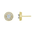 thumbnail image 1 of 0.46 CT. T.W. Diamond Round/Baguette Earrings in 14K Gold, 1 of 7