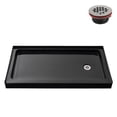 thumbnail image 5 of Streamline 60 in. x 36 in. Alcove Acrylic Shower Base With Left, Center or Right Drain / Glossy Black or White, 5 of 9