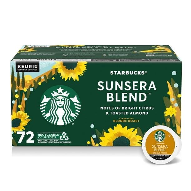 Starbucks Blonde Roast K-Cups Coffee Pods, Sunsera Blend, 72 ct