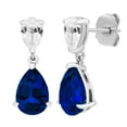 thumbnail image 2 of Pear Cut Lab Gemstone Earring and Necklace Set in Sterling Silver, 2 of 7