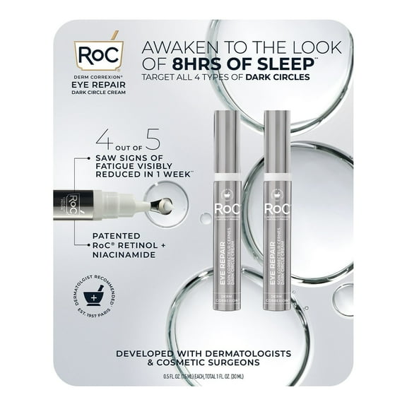 RoC Derm Correxion Eye Repair Dark Circle Cream, 0.5 fl. oz., 2 pk.