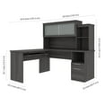 thumbnail image 4 of Bestar Dayton 65W L-Shaped Desk with Hutch In Bark Grey, 4 of 4
