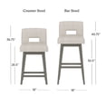 thumbnail image 4 of HH2 Home Upholstered Key Back Wood Adjustable Height Swivel Bar Stool, 4 of 20