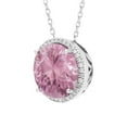 thumbnail image 2 of Lab Created Round Gemstone and 0.12 Diamond Halo in Serling Silver, 2 of 6
