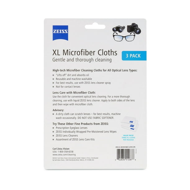 ミキ　Lingette Cleansing 3個セット ZEISS Jumbo Microfiber Cleaning Cloths, 3 pk. - Samsclub.com