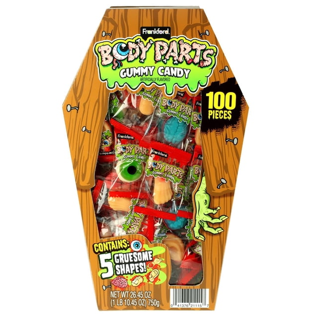 Frankford Body Parts Gummy Candy Coffin Box, 100 pcs.